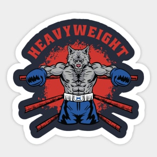 Heavy Weight Boxing Wolf Sticker